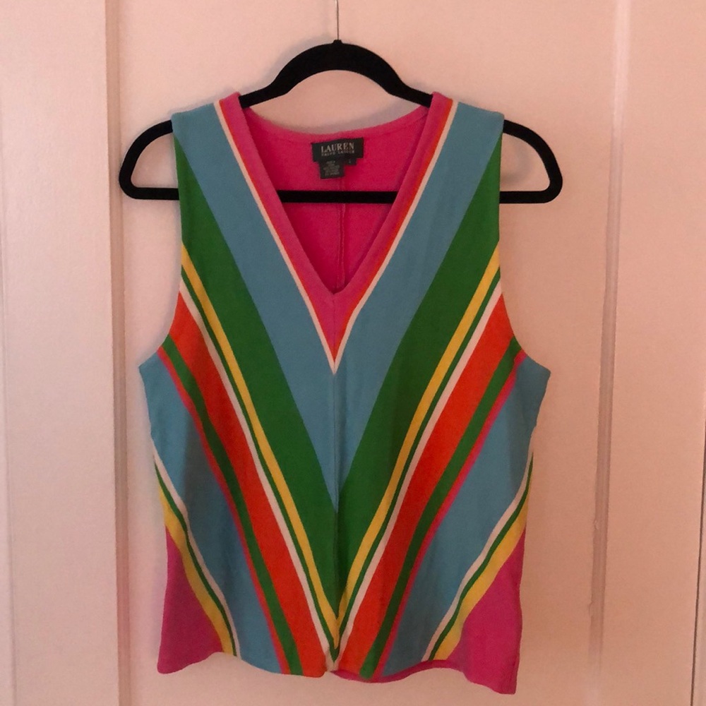 Ralph Lauren Rainbow Large Sleeveless Sweater